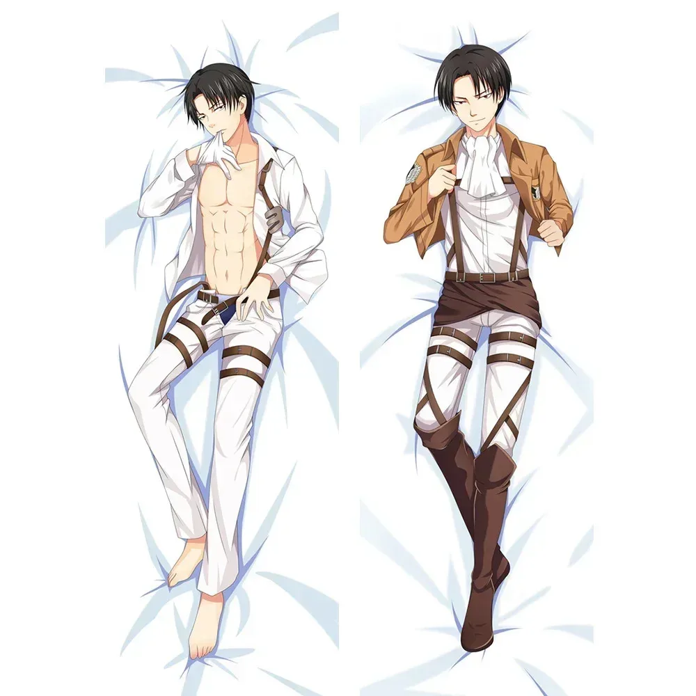 Attack On Titan Anime Pillow Case Eren Jaeger Dakimakura Waifu Otaku Body Decorative Bedding Shingeki No Kyojin Levi Pillowcase