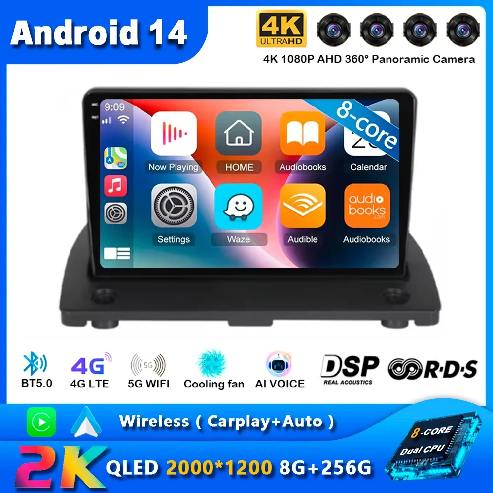 

Android 14 Auto Carplay Car Radio For Volvo XC90 2004 - 2014 Navigation Multimedia Player Stereo WiFi+4G Video BT DVD 2 DIN