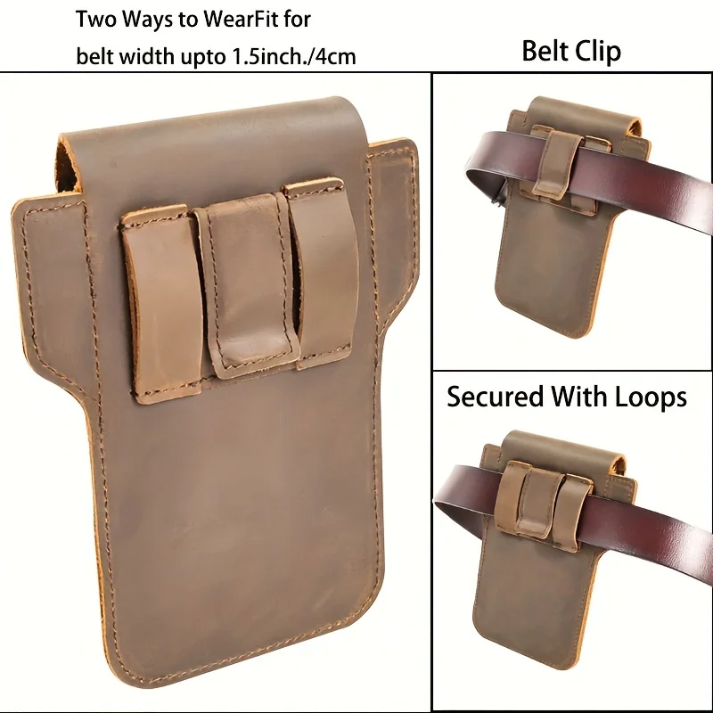 1pcThe Unique Design of the Top Layer Cowhide for Men, Casual Waist Bag, allows you to better protect your personal Things