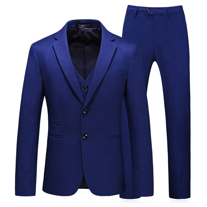 

Wedding Men Suits Male Business Casual Slim Fit 3 Pcs Groom Groomsman Party Suit Mens Blazer Pant Vest Set S26