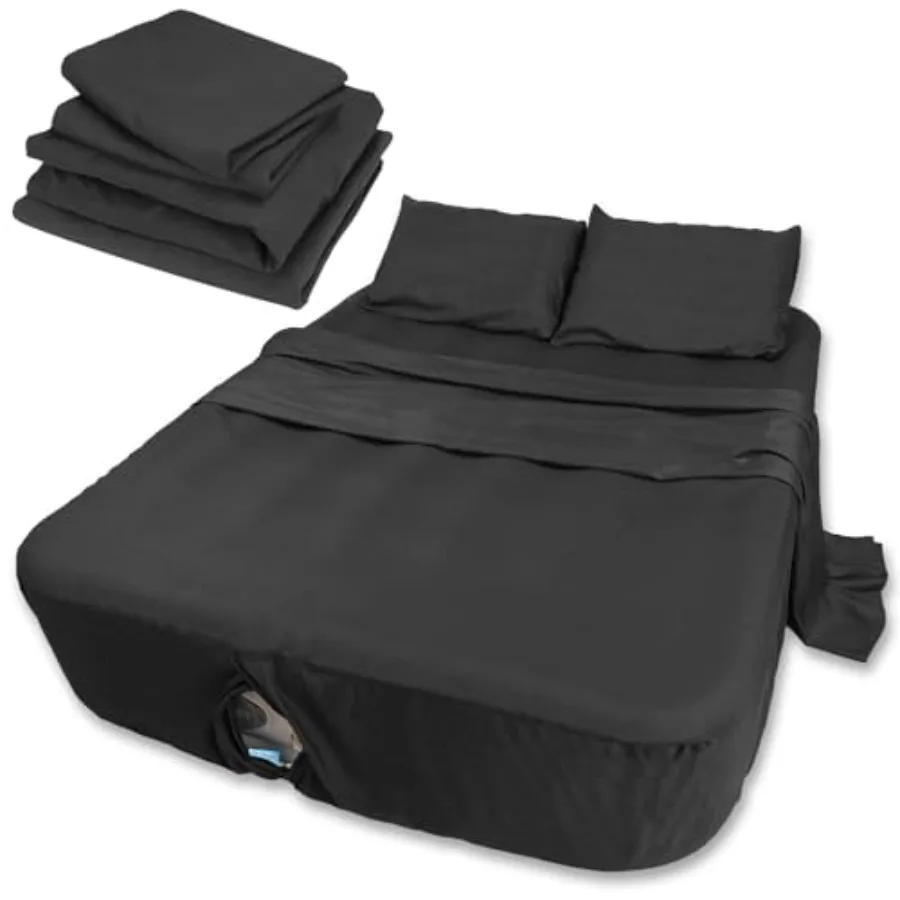 

Air Mattr Sheet Set KingSize- 4 Pieces Soft and Breathable Deep Pocket Sheets Set for 16-24 Inch Iatable Bed with Flat Sheet, F