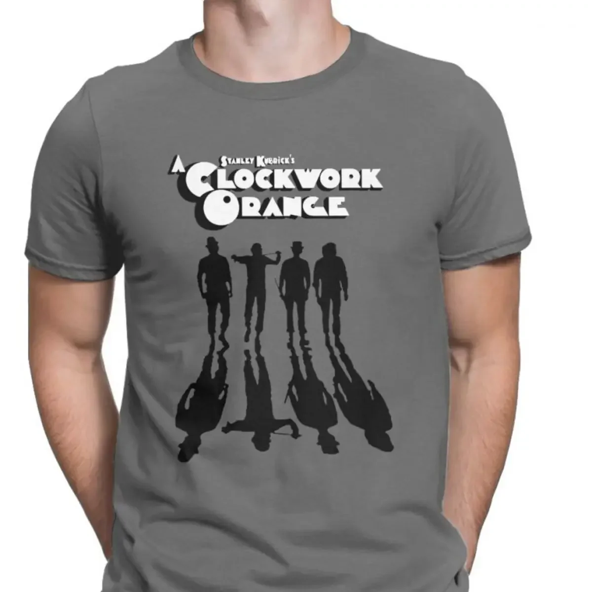 Clockwork orange shade pattern print 3D t-shirt, men\'s walking mechanical Kubrick hip hop casual chic crewneck short sleeve top