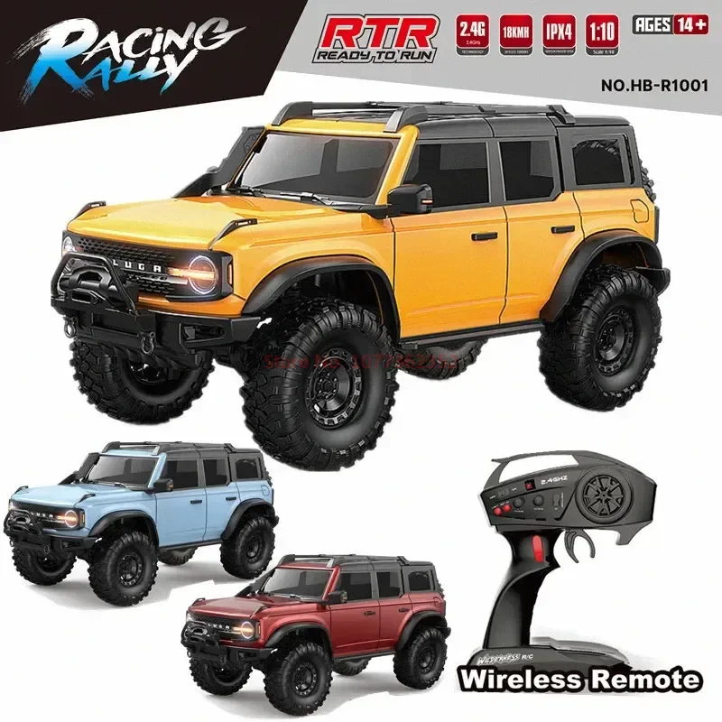 Controle Remoto Fierce Horse Model Car, 1:10 Hb, R1001, Simulação, Alta Velocidade, Fora de Estrada, Brinquedo de Escalada RC, Escala Completa, Presentes para Adulto