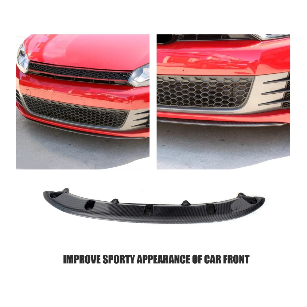 Carbon Fiber Car Front Bumper Lip Spoiler For Volkswagen VW Golf 6 MK6 GTI 2010 2011 2012 2013  FRP Black Auto Bumper Lip