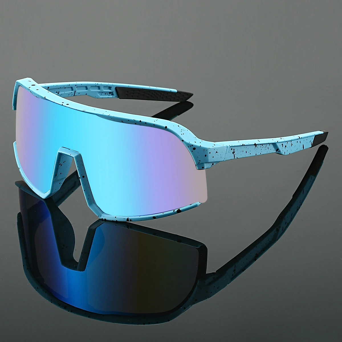 KAMMPT Oversized Sports Goggle Men New in Punk Mirror Outdoor Cycling Sunglasses Trendy Design Windproof Anti-UV Hiking Shades