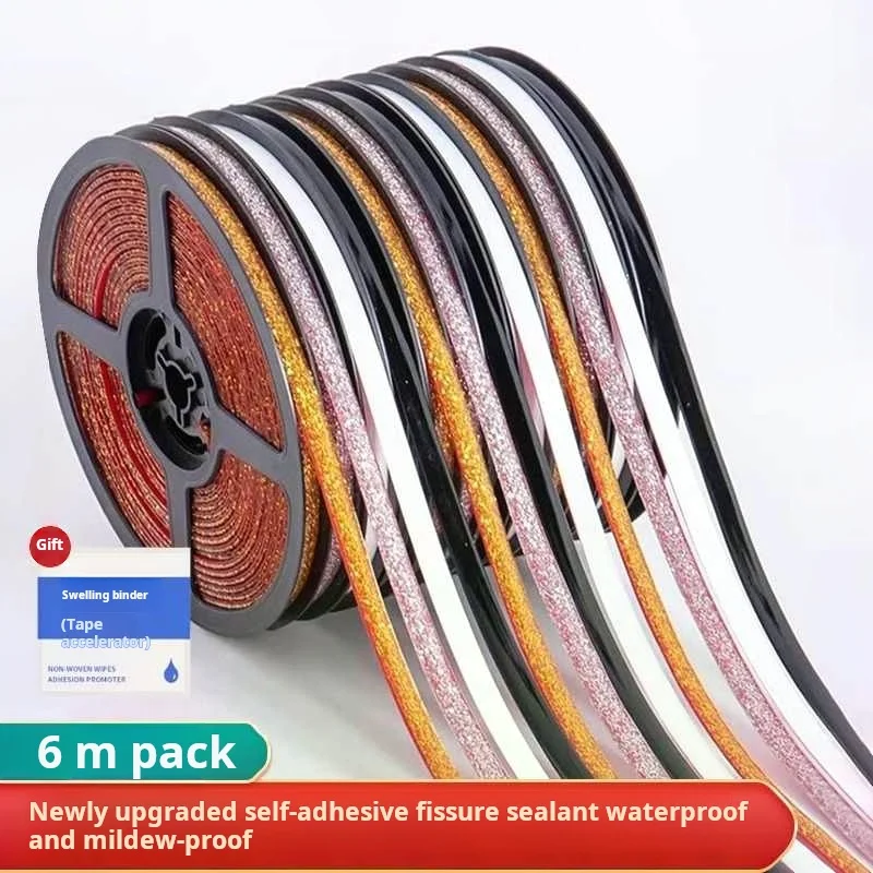 6M Kitchen Stitching Sink Toilet Stove Waterproof Edge Sealing Gap Pasting  Anti Mold Strip Water Blocking Strip Countertop