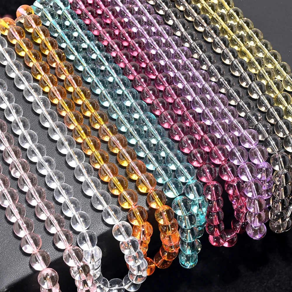 10 mm runde Kristallperlen aus Glas mit hoher Transparenz für Schmuckherstellung, DIY, handgefertigte Ohrringe, Armbänder, Halsketten, Zubehör