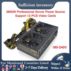 하이 퀄리티 ATX 전원 공급 장치, 비트코인 지지대, 12 카드 채굴 리그, Pico BTC ETC 채굴 PSU, 3600W