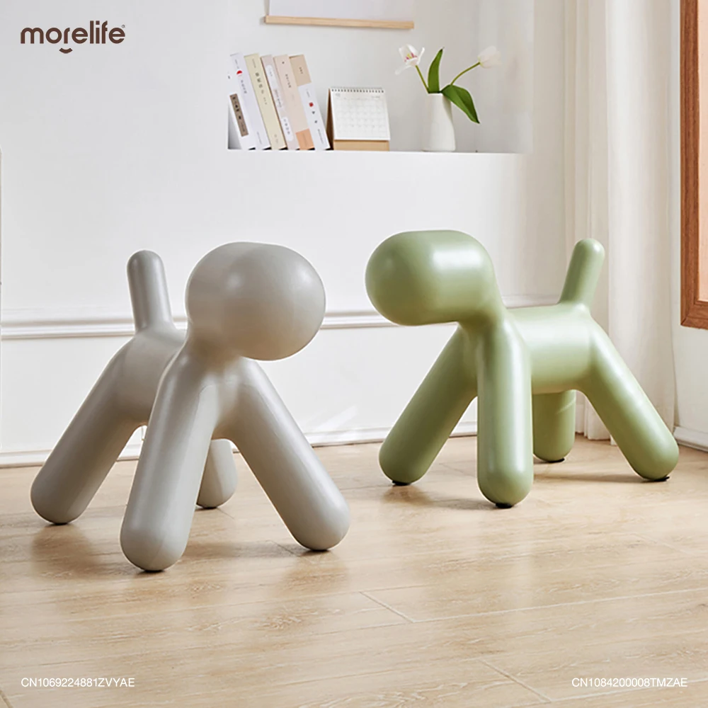 Living Room Plastic Stool Animal Ottoman Cute Footstool Nordic Creative Design Fun Puppy Design Shoe Changing Stools Furniture