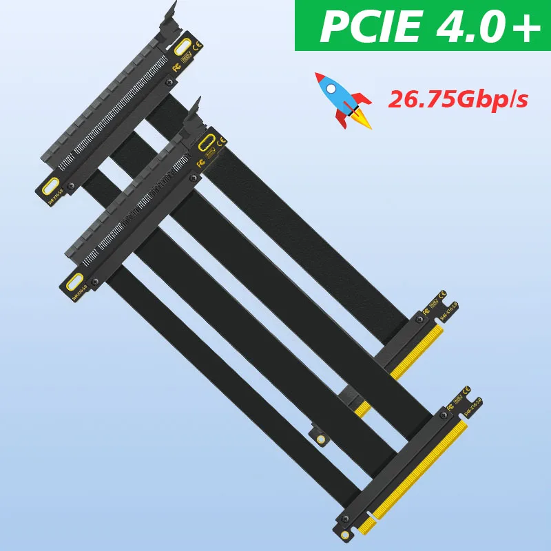 

PCI Express X16 Gen4.0 Extension Cord, Graphics Video Card Adapter Riser, GPU Connection Cable Straight Connector ATX PC Chassis