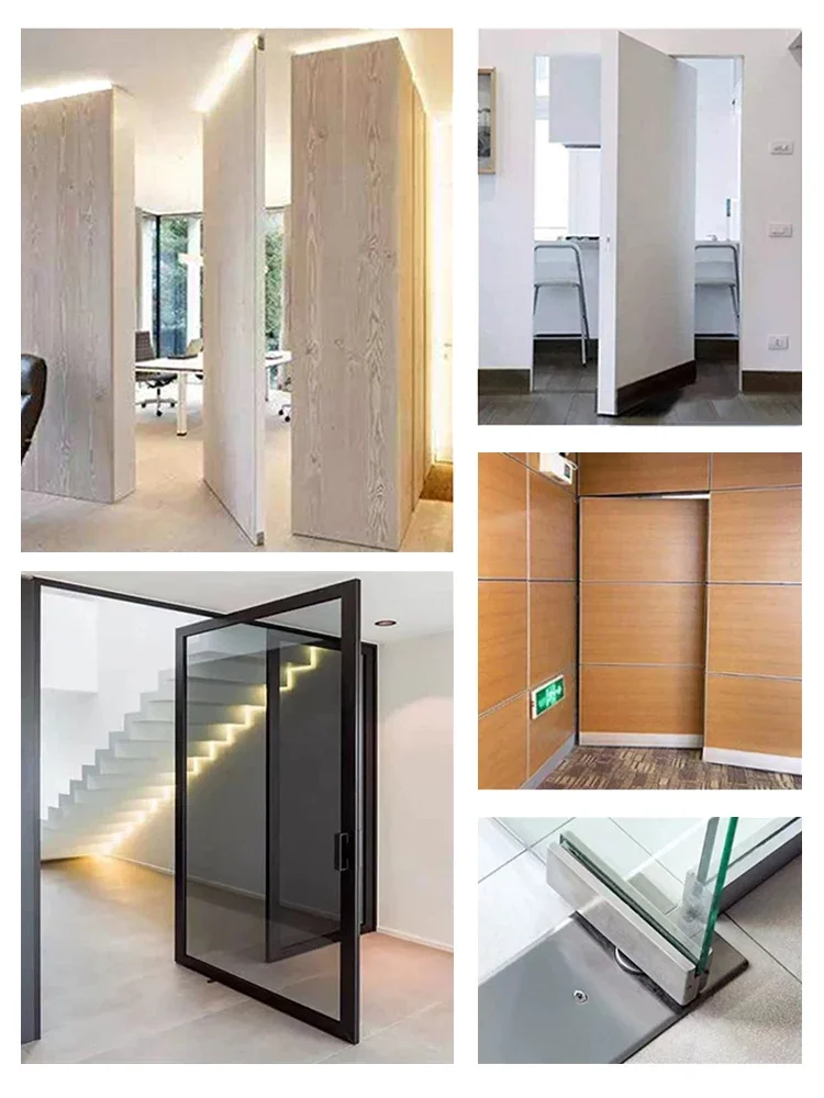 360° Rotating Shaft Secret Door Hidden Hinge Wooden Door with Heavy Earth Shaft Door Fixed Upper and Lower Hinges