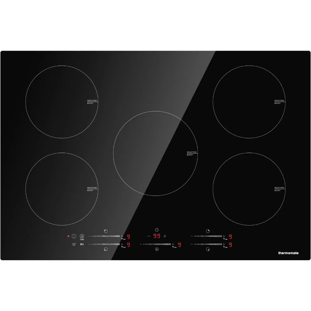 30 Inch Induction Cooktop, 9000W Built in Induction Stove Top, Electric Cooktop with 5 Boost Burner, 9 Heating Level