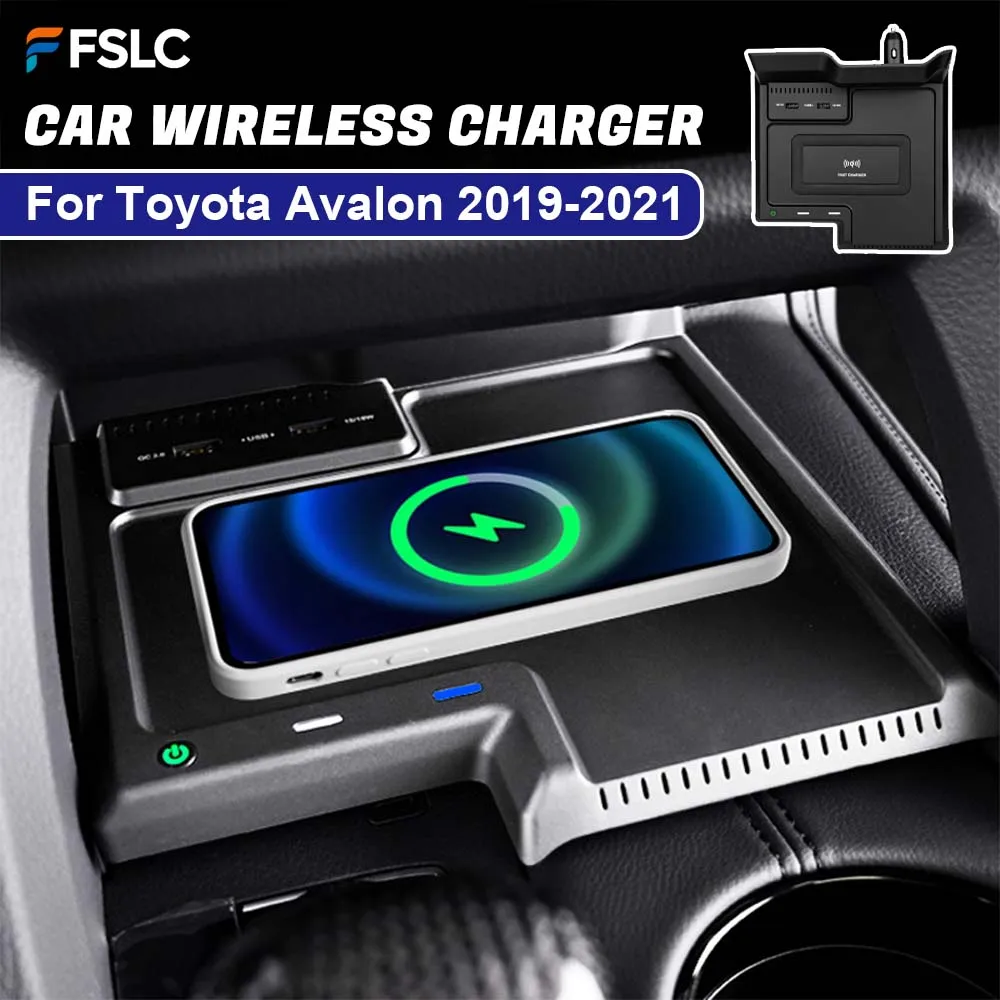 

⭐ Оригинальный ⭐ Беспроводное зарядное устройство 15 Вт для автомобиля Toyota Avalon 2019-2021, черное, с USB-разъемами, аксессуар для авто
