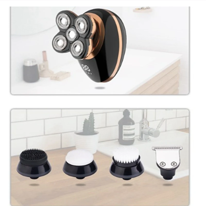 AD24-الرطب ماكينة حلاقة كهربائية جافة للرجال اللحية الشعر المتقلب الحلاقة قابلة للشحن ماكينة حلاقة أصلع شاشة الكريستال السائل أدوات للعناية الشخصية