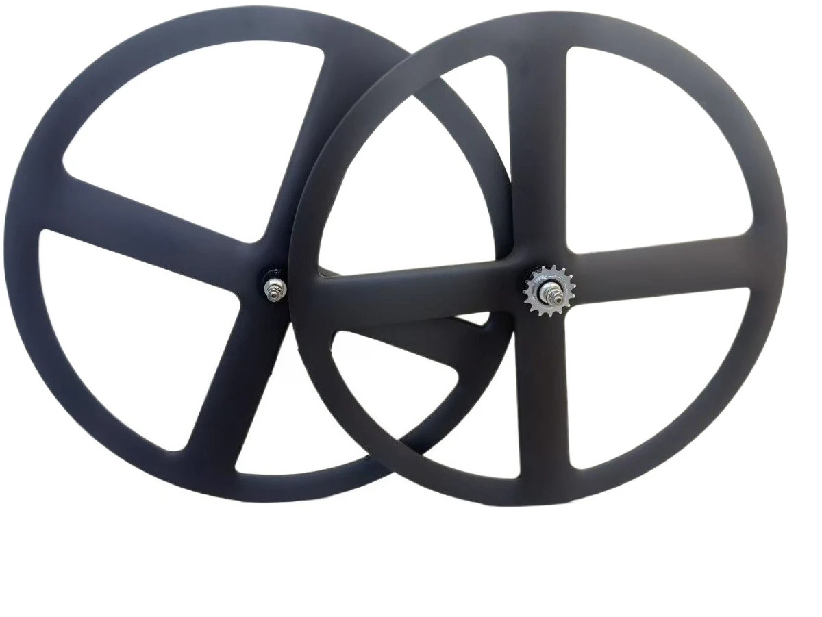 

Straight 4 Spokes Bicycle Wheelset Carbon 700C Road / Track Bike Four 4 Spokes Wheels 23mm Width 38mm Depth Rim/Disc Brake