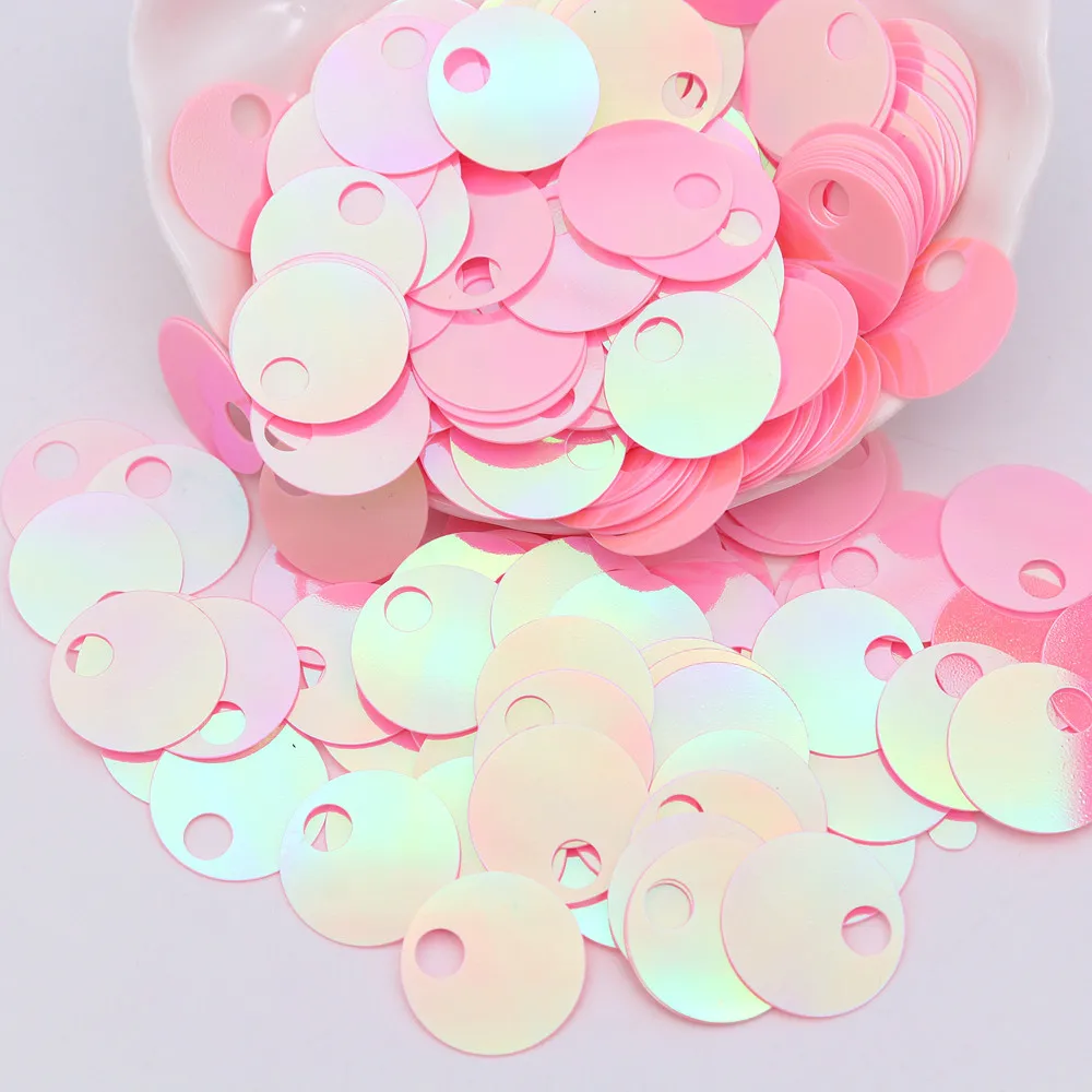 Große 2cm Flache Runde Pailletten 20mm Lose Pailletten für DIY Stickerei Kleidung Taschen Schmuckherstellung – Detail 9