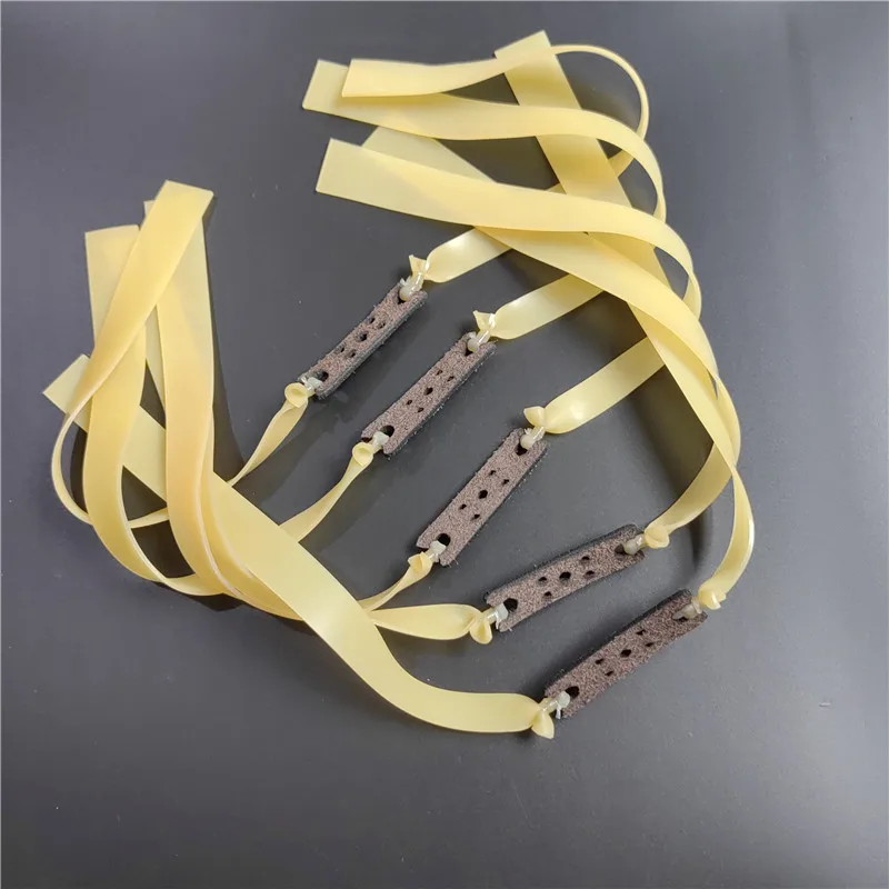 5 /10 Pack Thickness 1.5mm/0.06in Thick Slingshot Latex Flat Rubber Strip, Leather Design And Color Random Outdoor Shooting