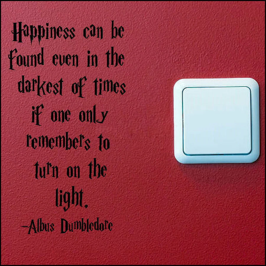Harry Potter Switch Vinyl Wall Sticker Happiness can be Found even in the darkest Quote Wall Decals For Switch Wall Decoration view 5