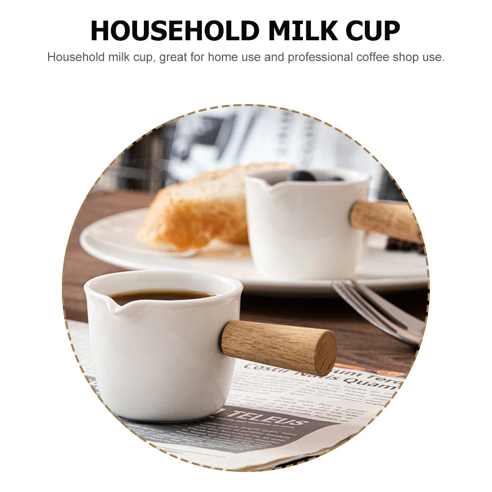 

1pc Small Creamer Cup Ceramic Milk Pitcher For Coffee Bar Kitchen Essentials Latte Art Smooth Handle Jug With Pouring Spout