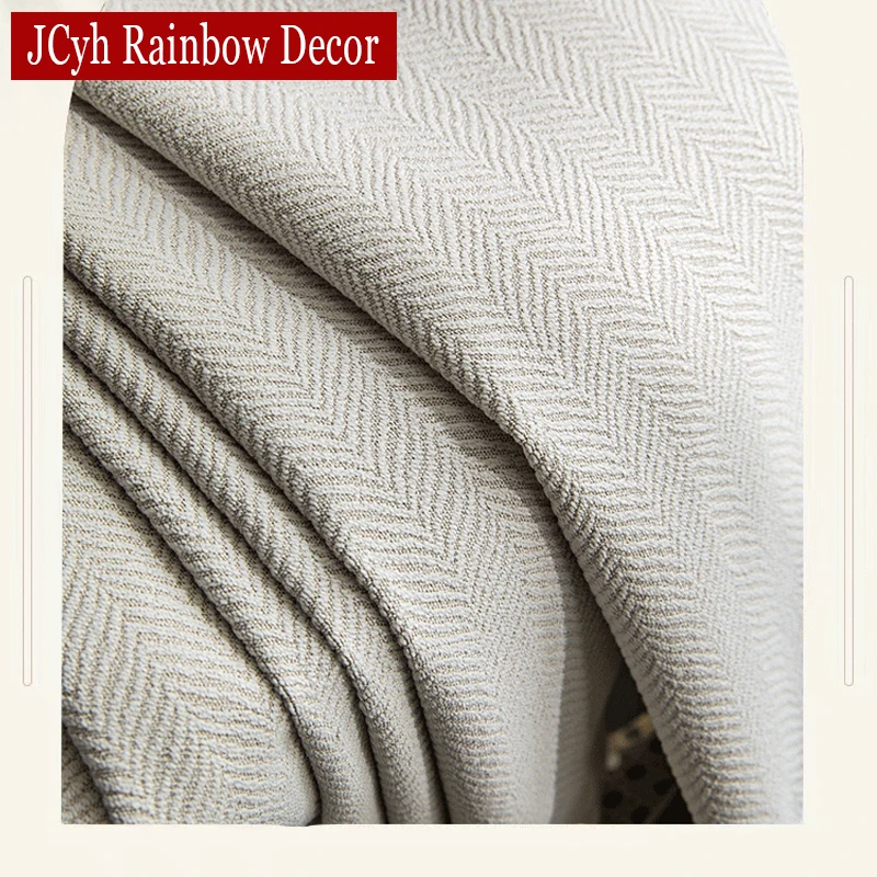 Chenille Blackout Curtains For Living Room Latest Bedroom Curtain Fishbone Pattern Jacquard Cortinas Window Blind Drapes 1 Pcs