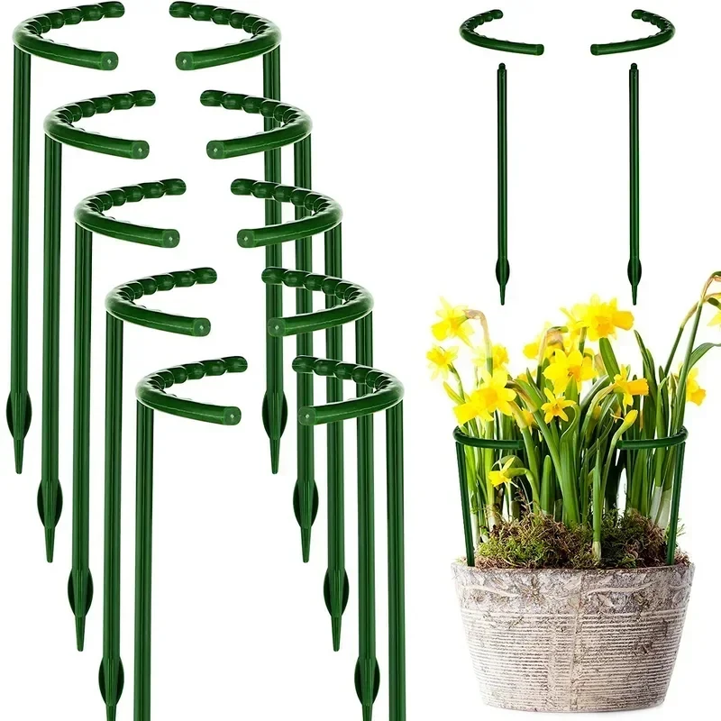 1-4sets Plastic Plant Support Pile Stand for Flowers Semicircle Greenhouse Arrangement Fixing Rod Holder Orchard Garden Bonsai