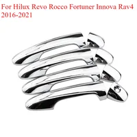 Para Toyota Hilux Revo Rocco Fortuner Innova Rav4 2016 2017 2018 2019 2020 SR5 cubierta de manija de puerta pegatina marco Abs estilo de coche