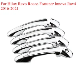 For Toyota Hilux Revo Rocco Fortuner Innova Rav4 2016 2017 2018 2019 2020 SR5 Door Handle Cover Sticker Frame Abs Car Styling
