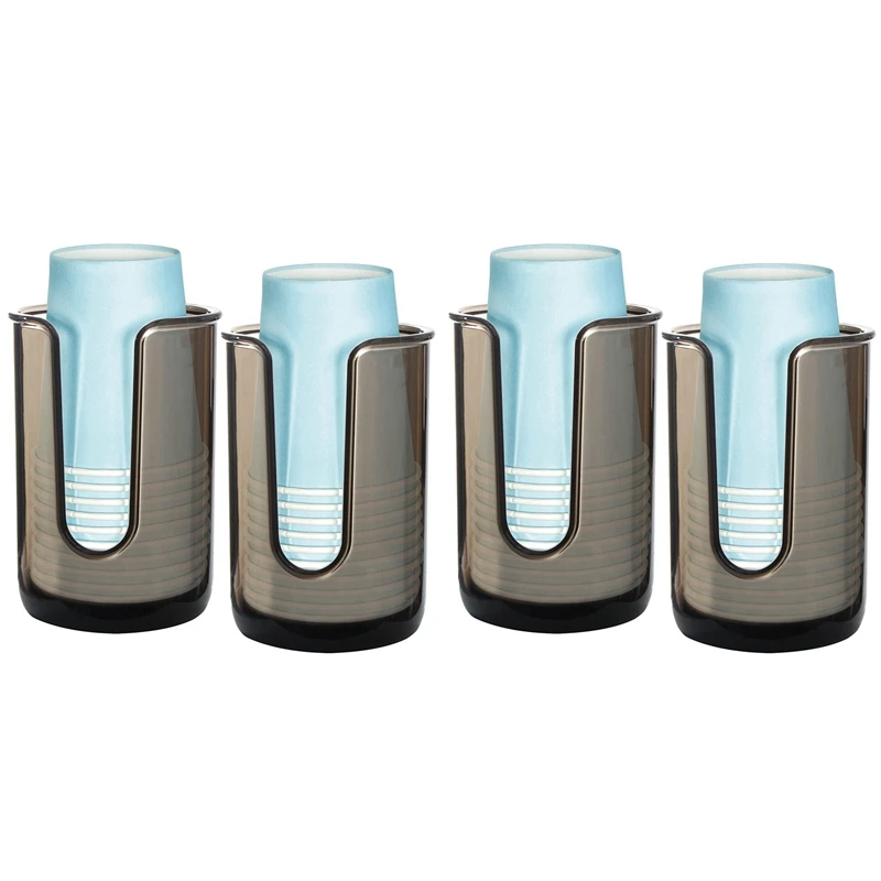 

4X Plastic Disposable Paper Cup Dispenser Storage Holder, Plastic Mouthwash Cups Dispenser Cup Holder For Bathroom