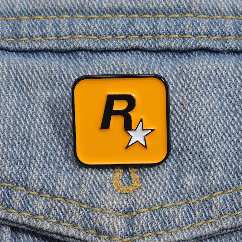 R Star Lapel Pin Modern Game Enamel Pin Men Women's Brooch Backpack Badges Brooches for Clothing Badges Cool Jewelry Accessories