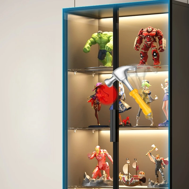 Corner Display Bookcases Figurines Interior Shelf Tall Glass Door Bookshelf Portable Modern Design Etagere Interior Furniture - view 3