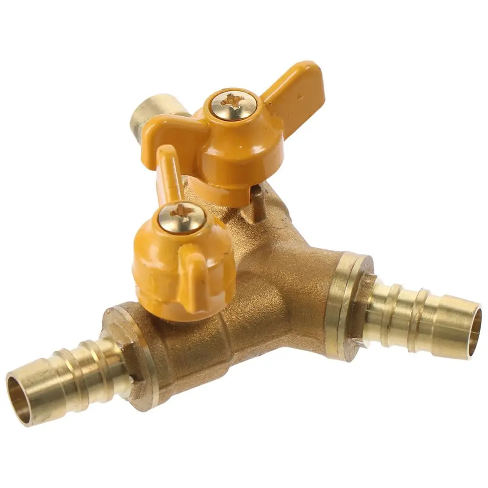 

11mm Hose Barb Shut Off Ball Valve High Quality Brass 3 Way Pipe Fitting Connector 2 Switch Y Shaped Valve Fuel Gas Water Oil