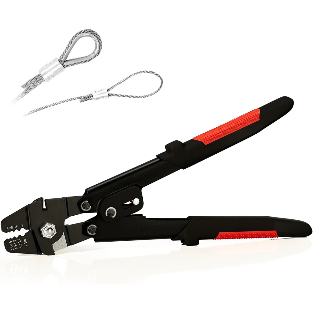 Wire Rope Crimping Tool, Swager Tool for Aluminum Crimping Loop Sleeves up to 2.2mm, 1/64in to 3/32in Cable Crimper