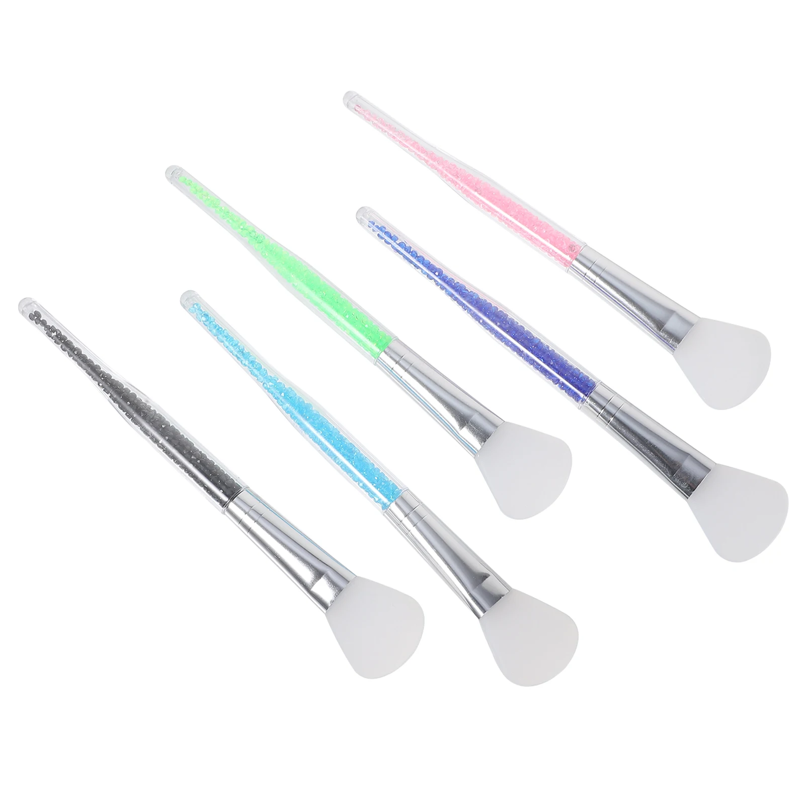 5 pçs pincéis de maquiagem máscara facial ângulo sobrancelha beleza suprimentos aplicador de lama facial ferramentas práticas silicone antiaderente calor