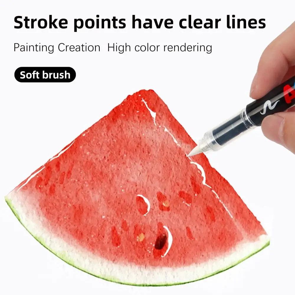 12Pcs/Box Black/White Acrylic Marker Pen Quickly Dry Soft Tip Acrylic Paint Markers Waterproof DIY Direct-Liquid Ink Marker