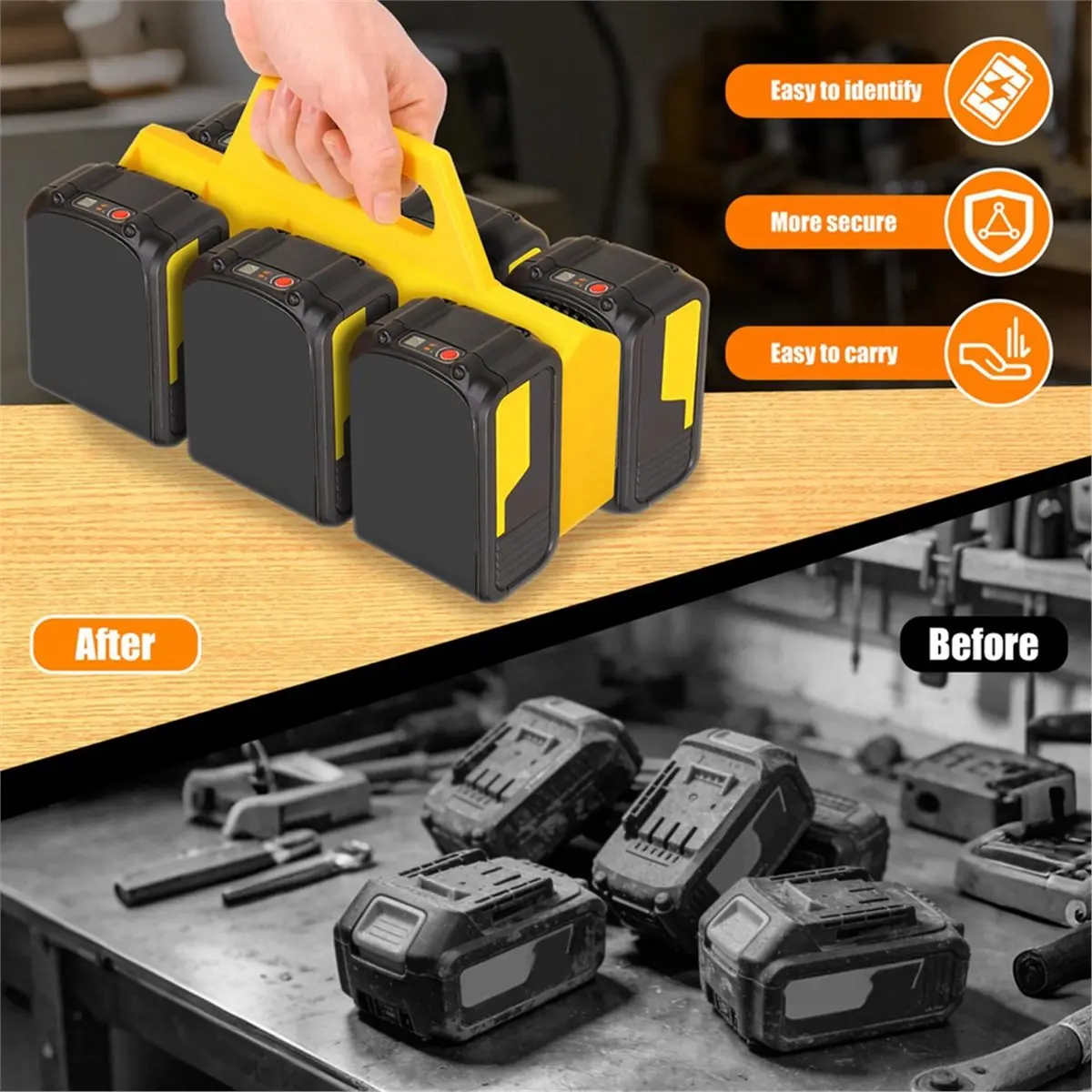 Promotional-6 Slot Portable Battery Holder for 18V/14.4V Battery for 20V/60V Battery