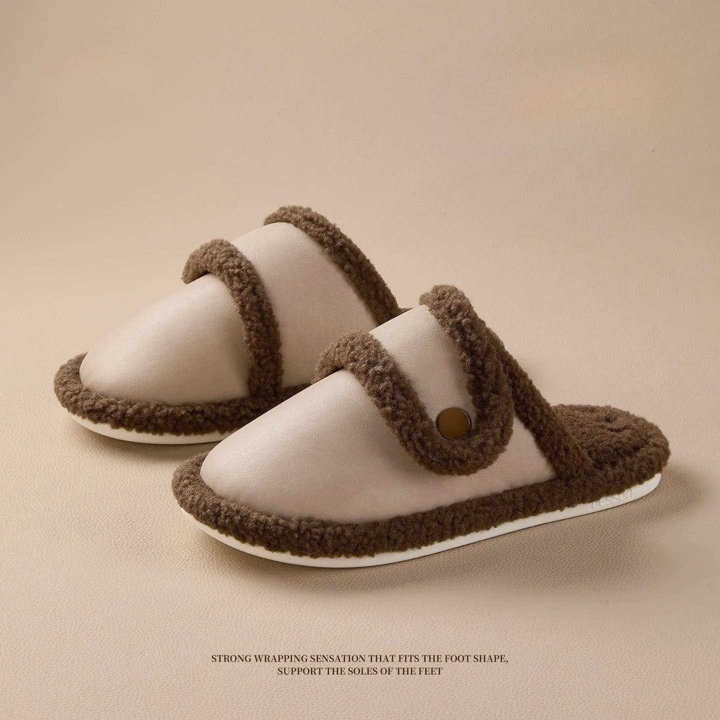 

Comwarm Orthopedic House Slippers For Women Adjustable Indoor Slippers Fashion Open Toe Corduroy Bedroom Slides Fur Cotton Shoes