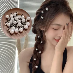 2023 New Pearl Hair Clips for Women Sweet Girls Simple Hairgrip Love Round Hair Pins Alloy Handmade Hair Accessories 5/10pcs/bag