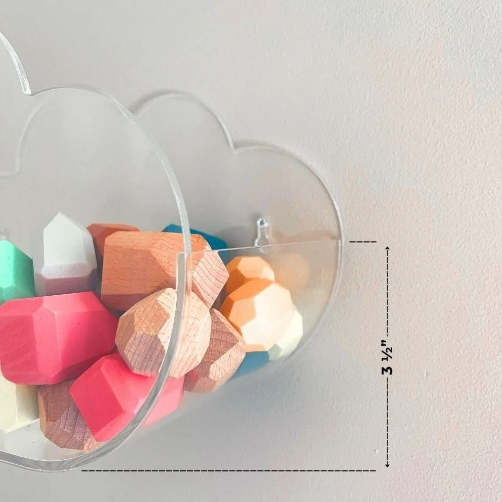 جيب عرض مثبت على الحائط من الأكريليك - منظم تخزين شفاف لحضانات الأطفال وغرف نوم الأطفال