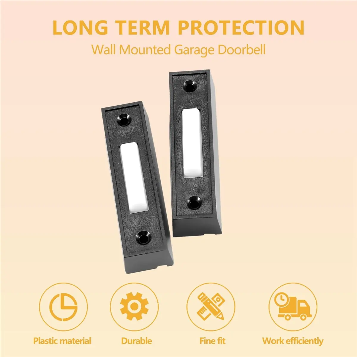 DT19 Universal Garage Door Opener Switch 41A4166, Lighted Wall Mounted Push Button Black Finish White Center, 2 Pcs