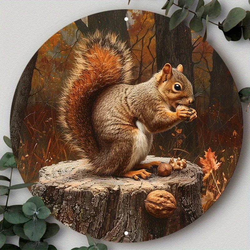 

Vintage Circular Aluminum Wall Art, Waterproof Rust Resistant Sign with Pre Drilled Holes for Easy Hanging Decor