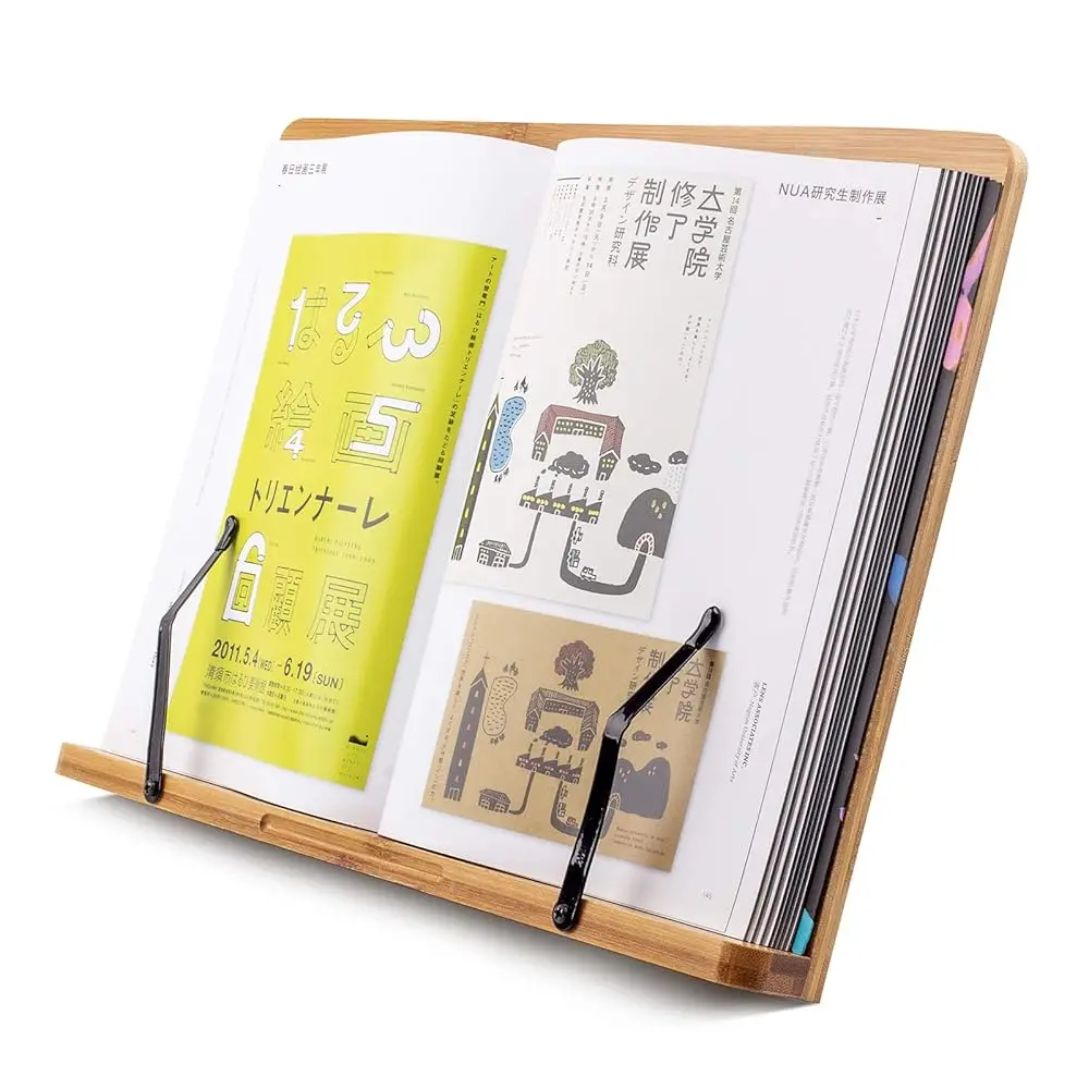 

Подставка для книг (15,4 x 11 дюймов) большого размера для чтения без помощи рук, держатель для кулинарных книг на кухонную столешницу, подставка для учебников для тяжелых книг
