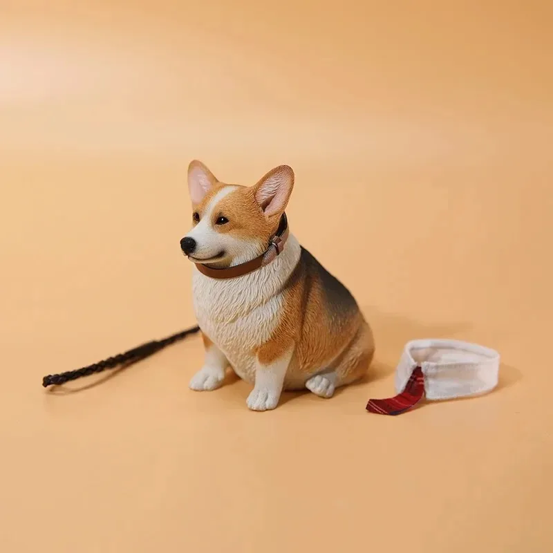 JXK 1/6 Schaal Hars Zithouding Kleine Hond Model Handgemaakt voor 12 ''Actiefiguren Simulatie Dier Ornament Speelgoed