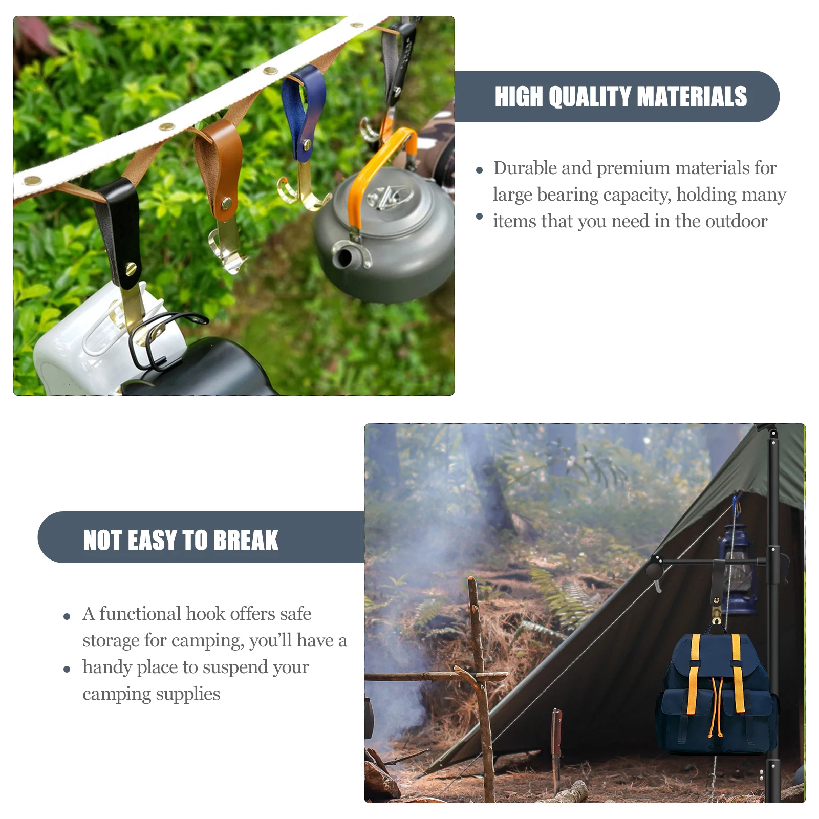 

Tent Rope Accessories Camping Multifunctional Outdoor Hooks Peg Wall Cooking Utensils