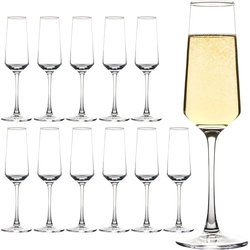 

Champagne Glasses Set of 12, Elegant Lutes, 7.5 oz, Clear