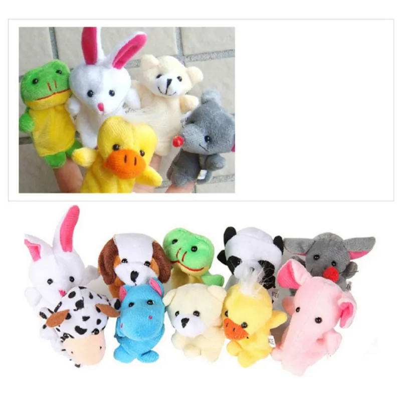 10Pcs Velvet Cute Animal Finger Puppets Panda Rabbit Elephant Party Favors Gift