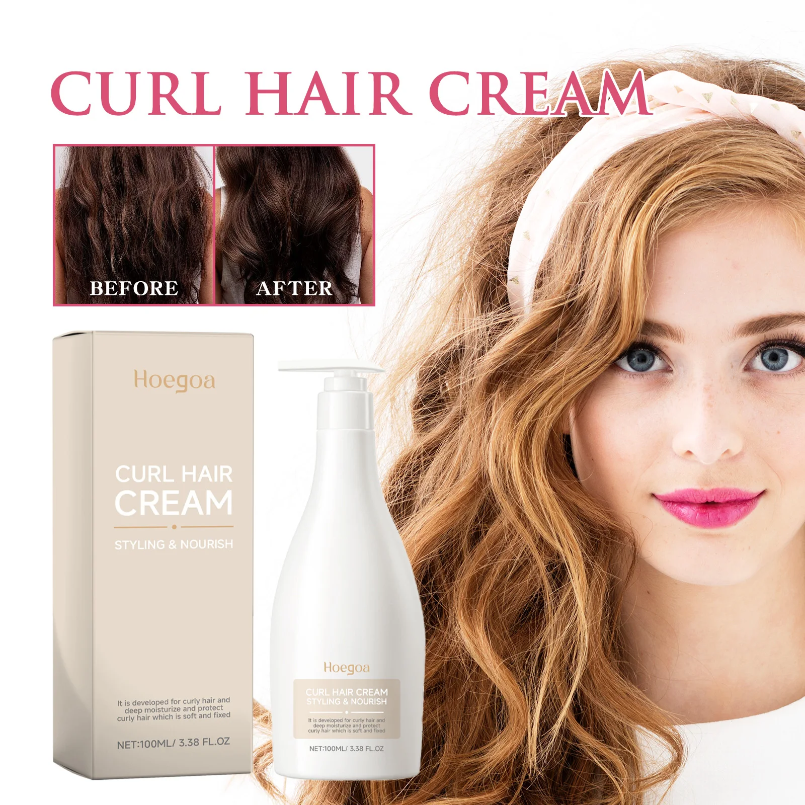 Curl Hair Enhancer Natural Fluffy Lotion Lift Styling Cream Reduce Dandruff Repairs Damage Wig Moisturizer Hair Care Conditioner