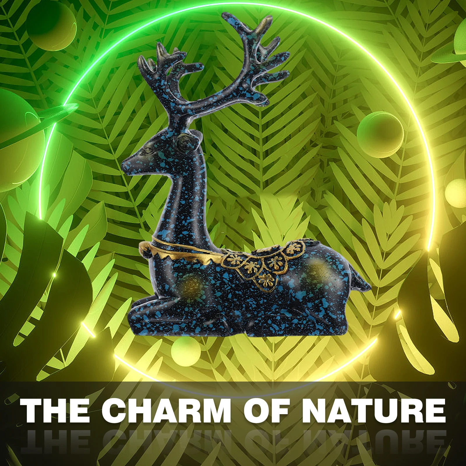 

1Pcs Resin Deer Ornament Christmas Decoration Car Dashboard Figuring Auto Interior Resin Craft Accessory Tabletop Adornment