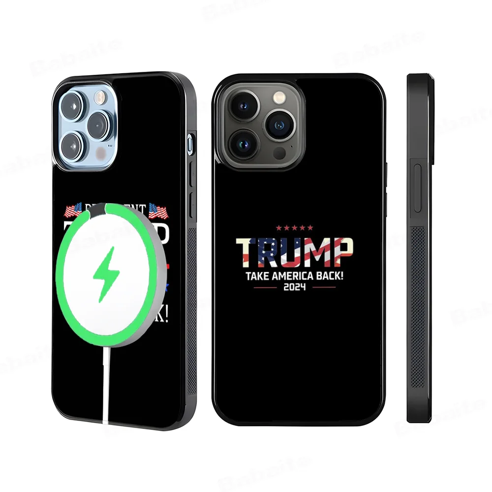 

Trump 2024 Phone Case Magnetic Case For IPhone 16 14 13 12 11 15 Pro Max Plus For Magsafe Wireless Charge Cover