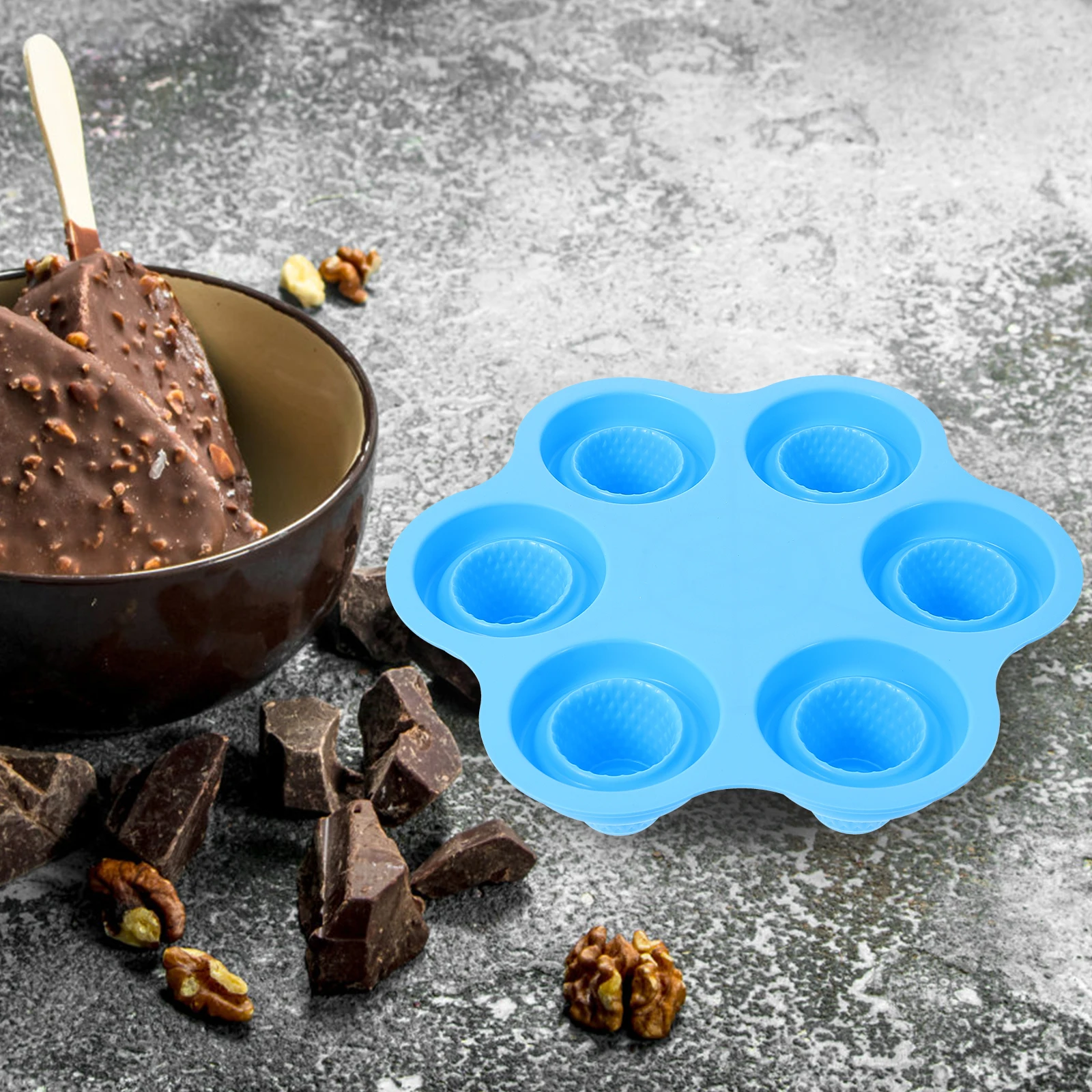 

6 Holes Ice Cream Mold Silicone DIY Manual Freeze Maker Popsicle Kitchen Bar Tools Easy Clean Compact Lightweight