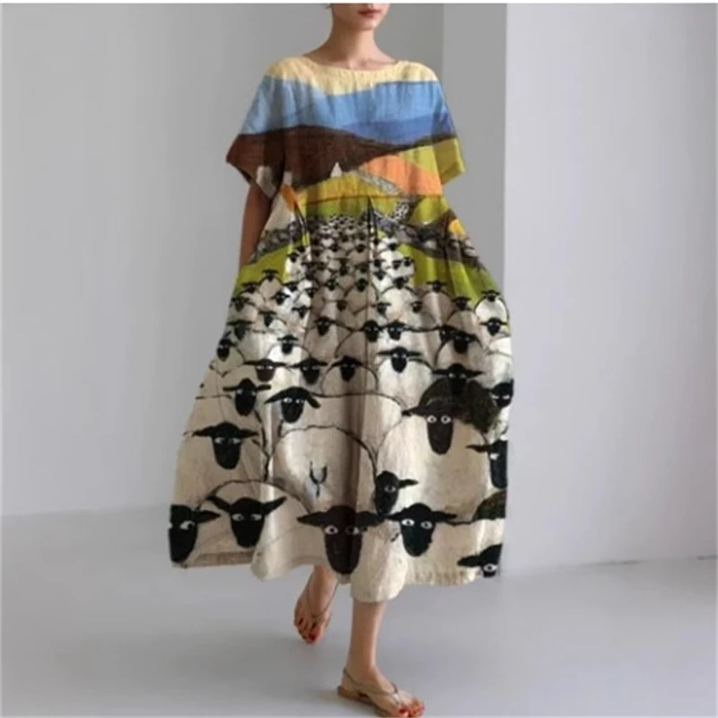 Col rond manches courtes hauts femmes imprimé Animal fleuri coton comme Blouse décontracté usage quotidien mode femme t-shirts été